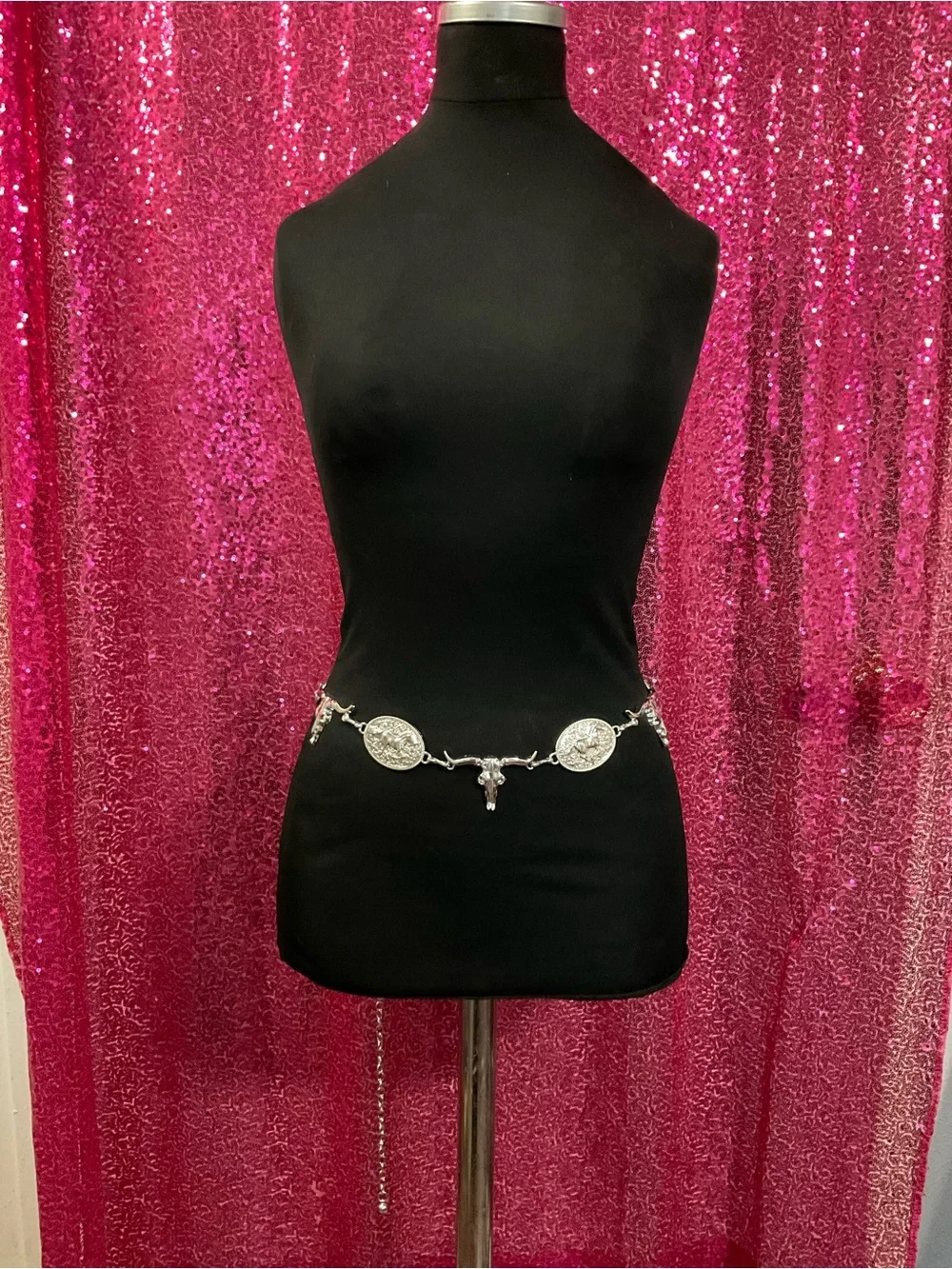 Silver Coin & Charm Chain Hip Belt - Women Accessories